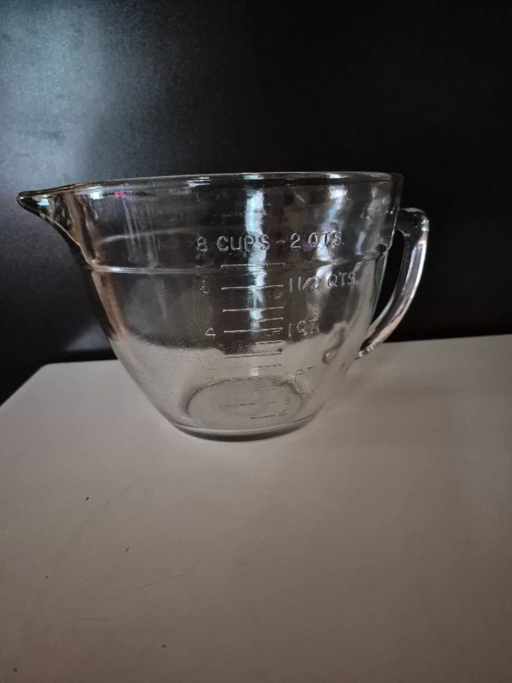 VINTAGE PAMPERED CHEF 2-QUART (8-CUP) GLASS BATTER BOWL